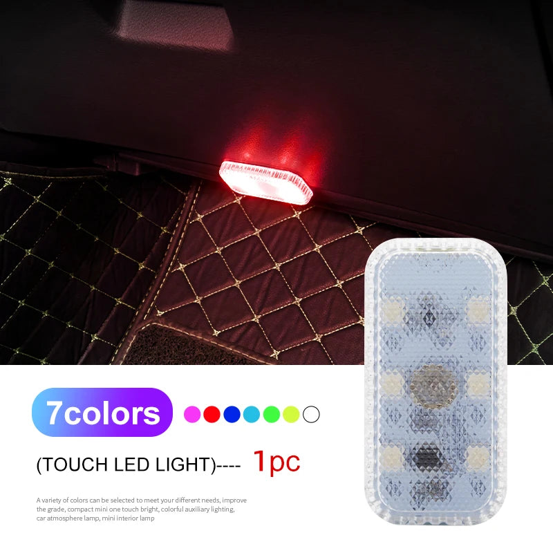 Velnix™ NightGlow – Wireless Touch LED Car Interior Light | USB Rechargeable
