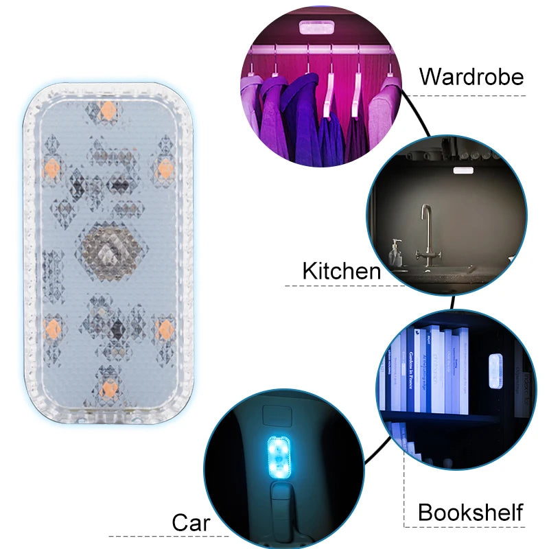 Velnix™ NightGlow – Wireless Touch LED Car Interior Light | USB Rechargeable