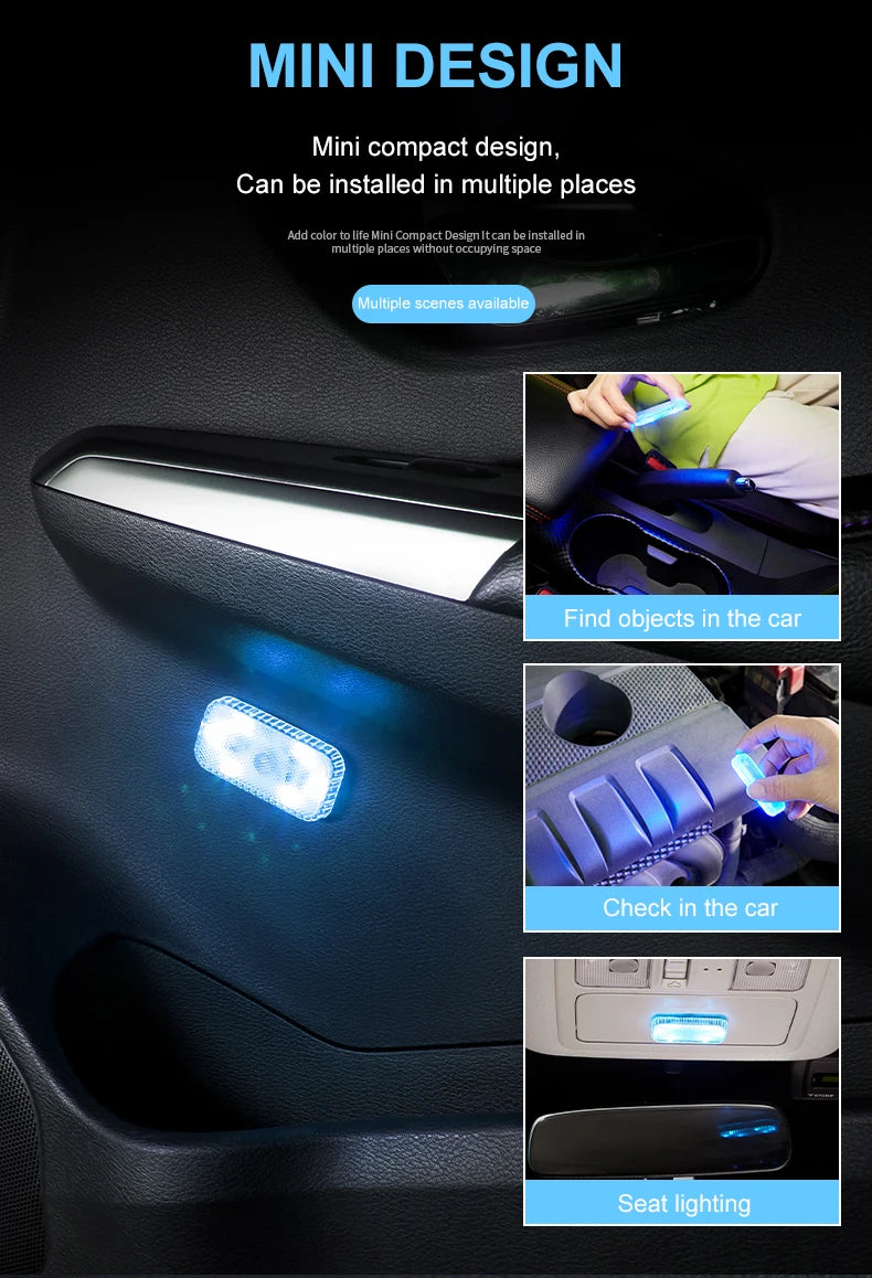 Velnix™ NightGlow – Wireless Touch LED Car Interior Light | USB Rechargeable