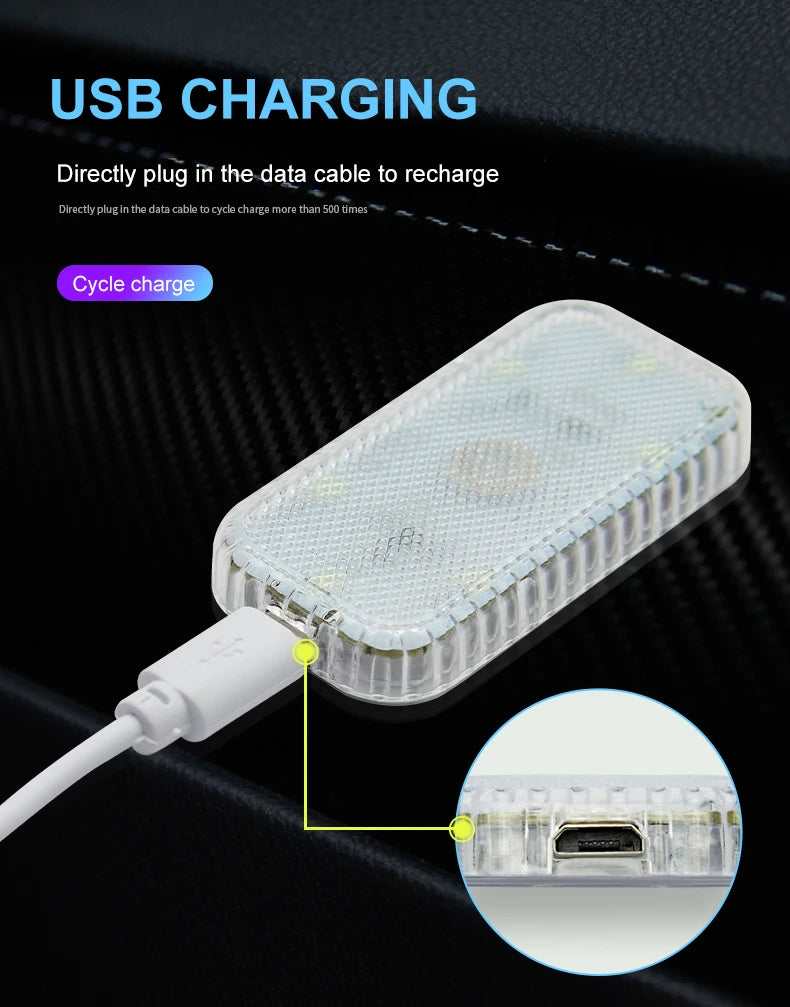 Velnix™ NightGlow – Wireless Touch LED Car Interior Light | USB Rechargeable