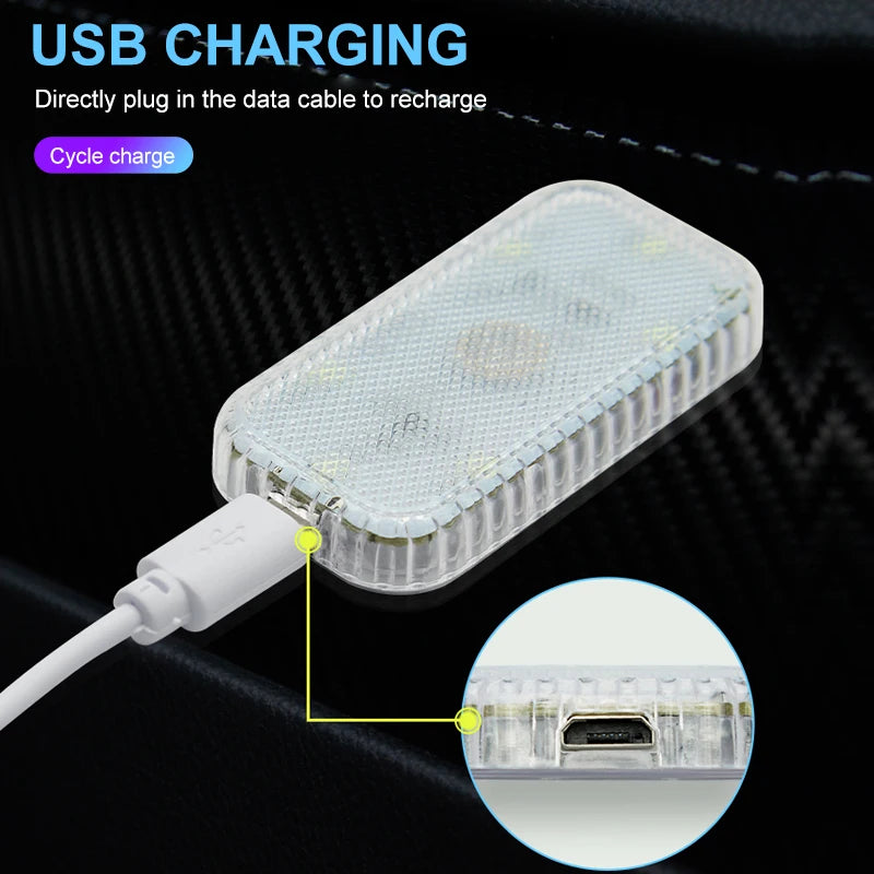 Velnix™ NightGlow – Wireless Touch LED Car Interior Light | USB Rechargeable