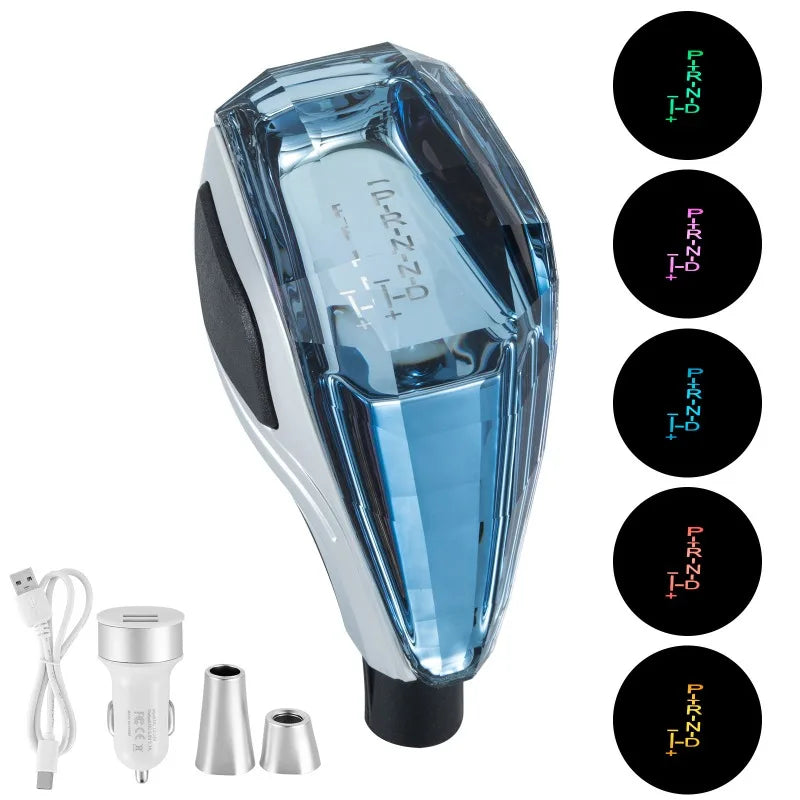 Velnix™ Premium Crystal LED Gear Shift Knob – Universal RGB Car Interior Accessory