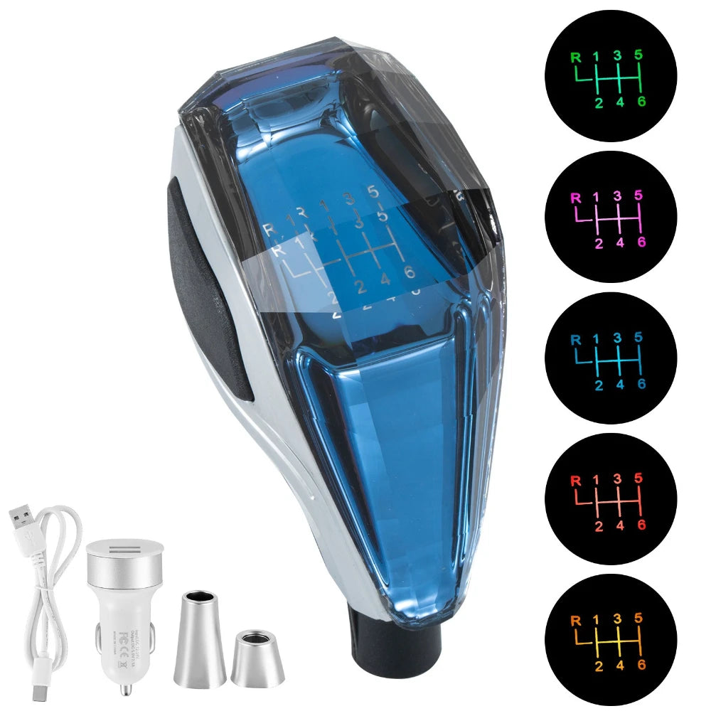 Velnix™ Premium Crystal LED Gear Shift Knob – Universal RGB Car Interior Accessory