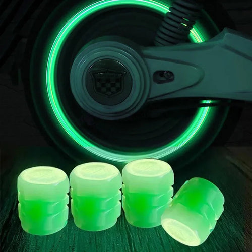 Velnix™ LumiGlow – Fluorescent LED Car Tire Valve Caps | Glow-in-the-Dark Wheel Accent Kit