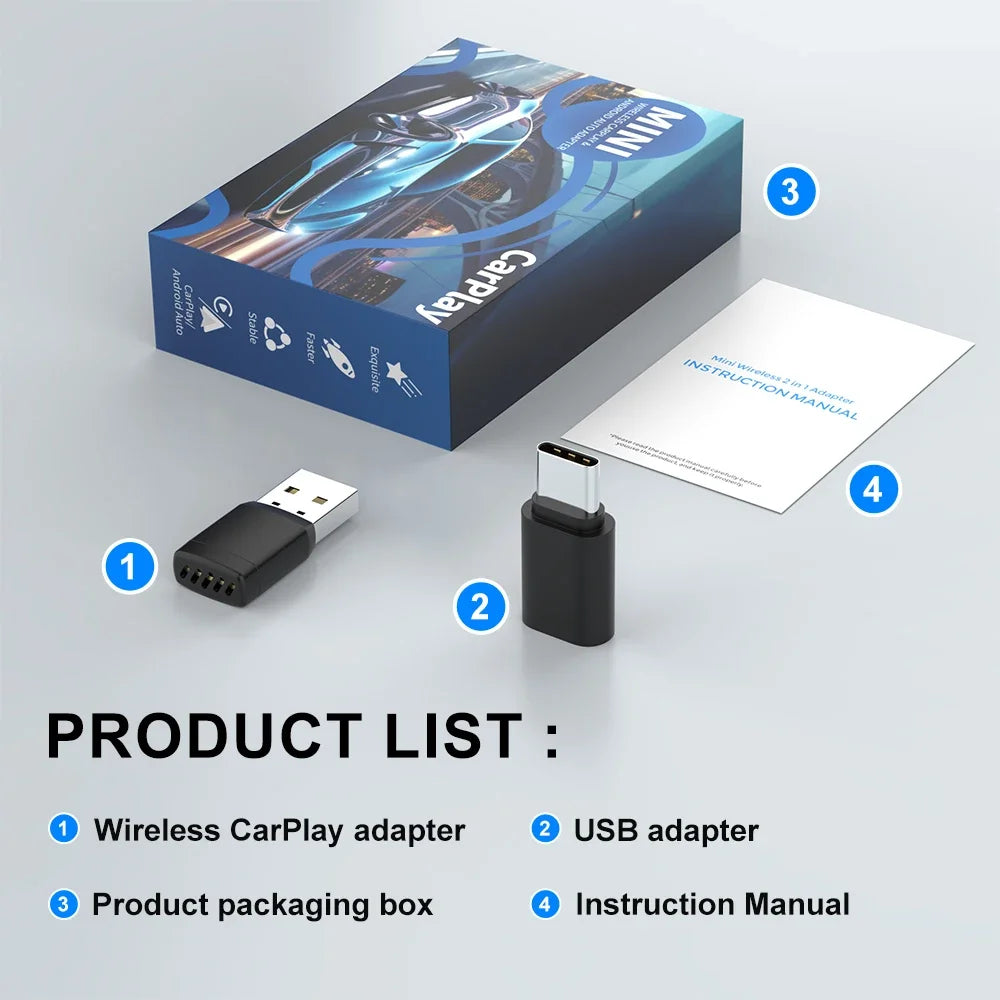 Velnix™ Wireless CarPlay & Android Auto Adapter – Plug & Play USB Dongle | Fast Bluetooth & WiFi Auto Connect | OTA Updates