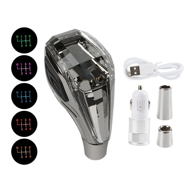 Velnix™ Premium Crystal LED Gear Shift Knob – Universal RGB Car Interior Accessory
