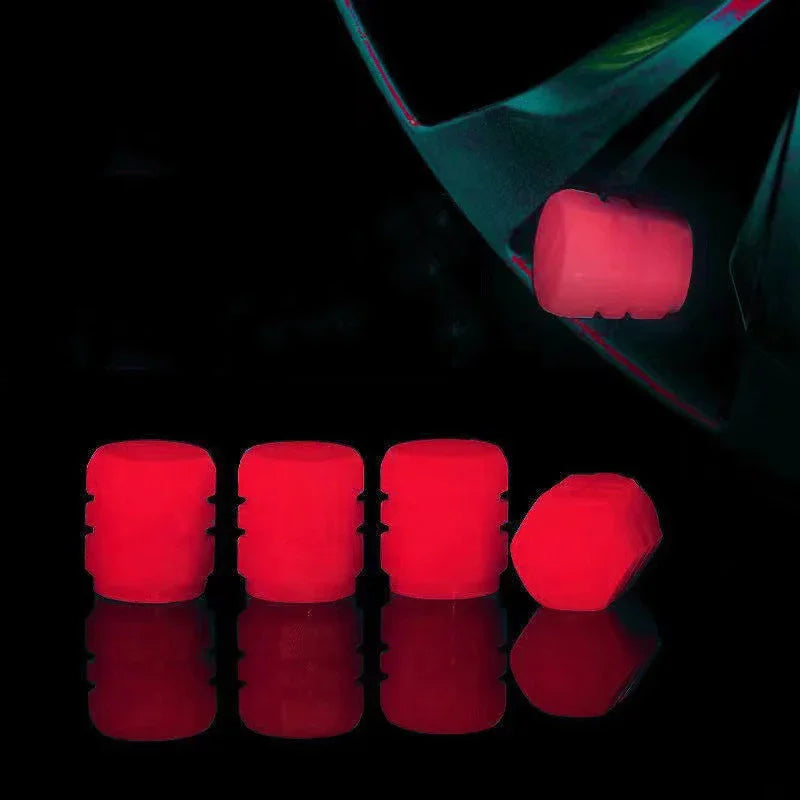Velnix™ LumiGlow – Fluorescent LED Car Tire Valve Caps | Glow-in-the-Dark Wheel Accent Kit