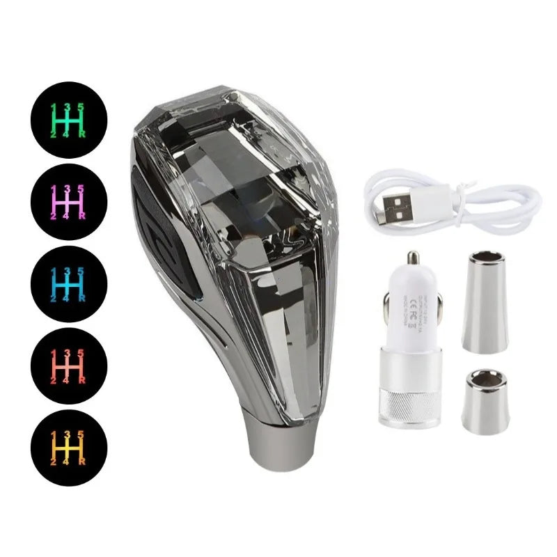 Velnix™ Premium Crystal LED Gear Shift Knob – Universal RGB Car Interior Accessory