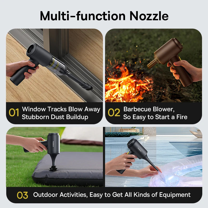Baseus 4-in-1 Cordless Car Vacuum & Air Blower