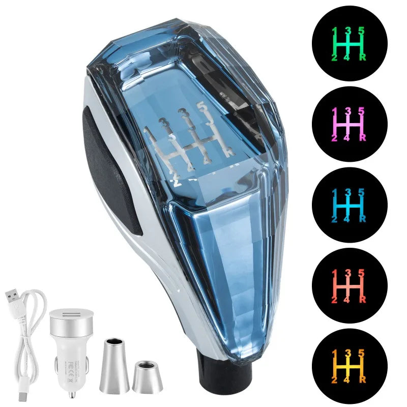 Velnix™ Premium Crystal LED Gear Shift Knob – Universal RGB Car Interior Accessory