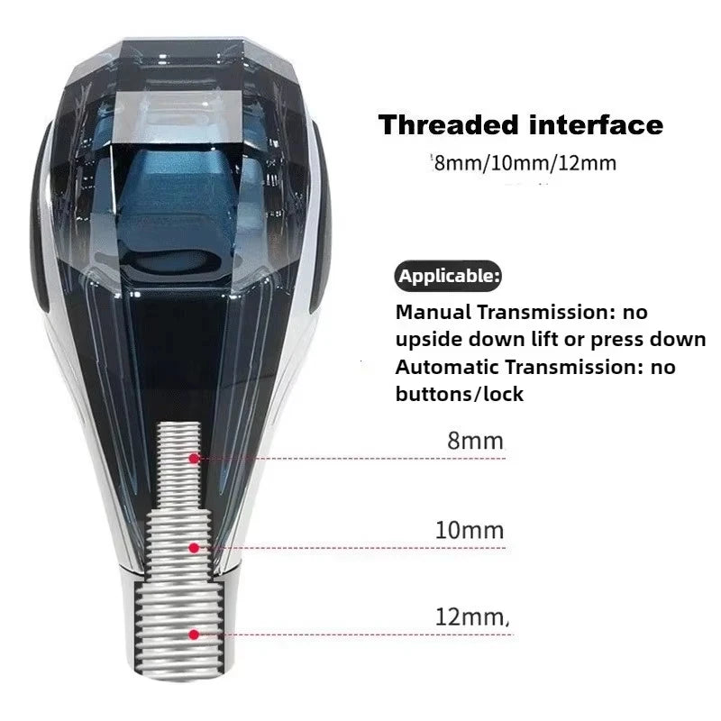Velnix™ Premium Crystal LED Gear Shift Knob – Universal RGB Car Interior Accessory