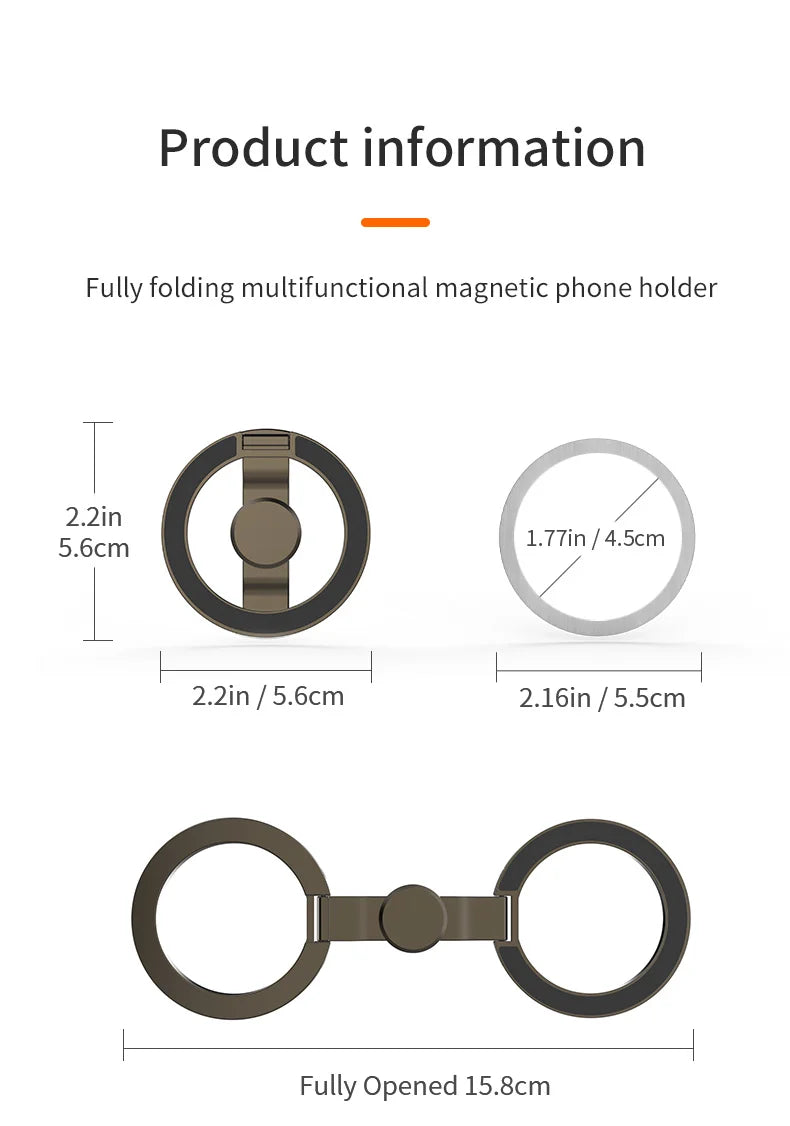 Velnix™ MagGrip Pro – 360° Foldable Magnetic Phone Holder