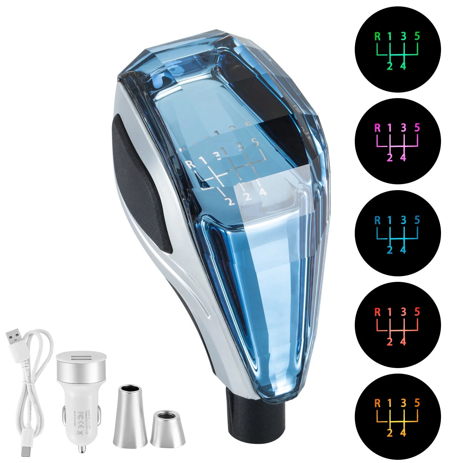 Velnix™ Premium Crystal LED Gear Shift Knob – Universal RGB Car Interior Accessory