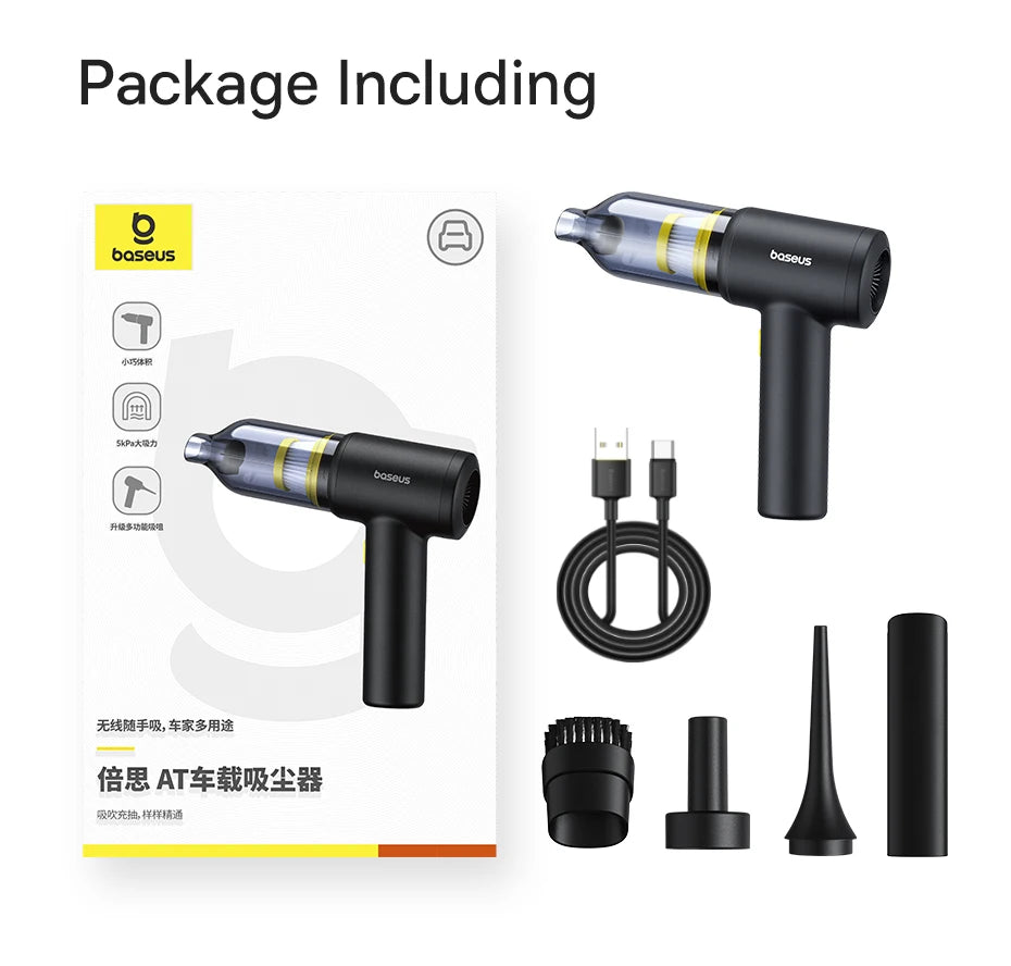 Baseus 4-in-1 Cordless Car Vacuum & Air Blower