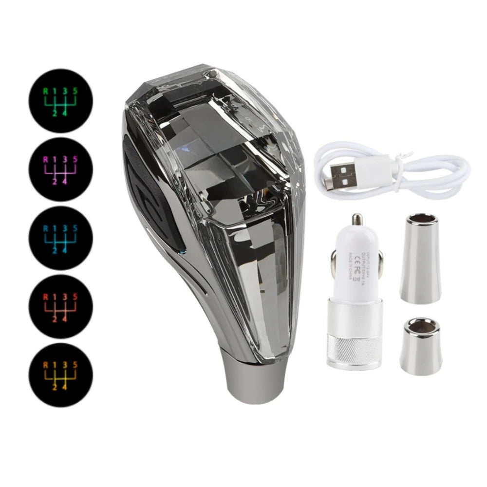 Velnix™ Premium Crystal LED Gear Shift Knob – Universal RGB Car Interior Accessory