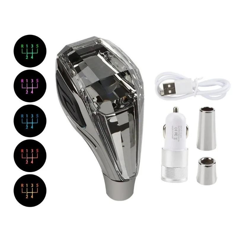 Velnix™ Premium Crystal LED Gear Shift Knob – Universal RGB Car Interior Accessory