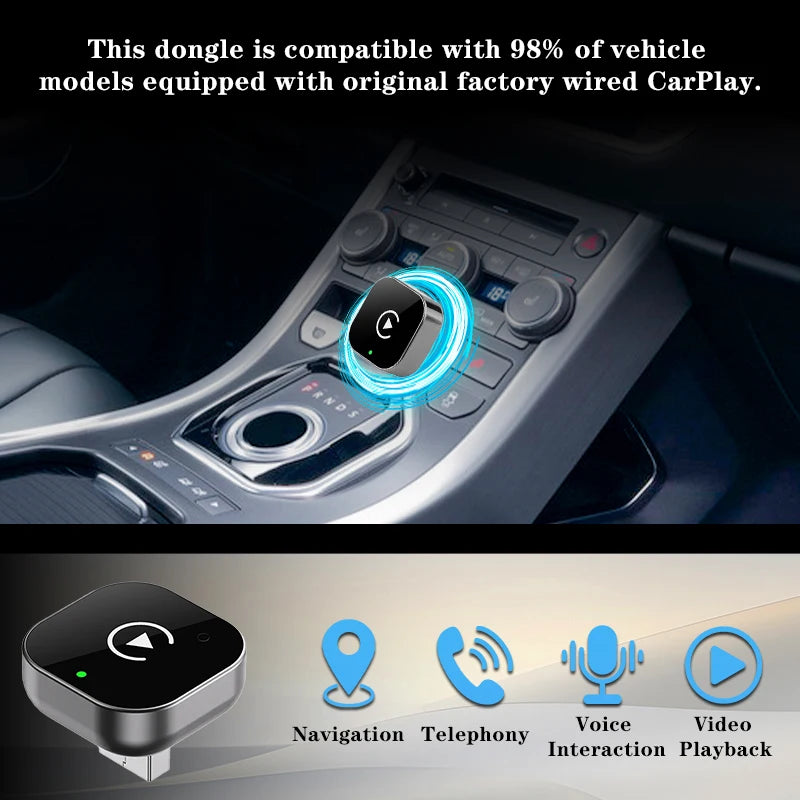 Velnix™ Premium 2-in-1 Wireless CarPlay Adapter – Wired to Wireless Converter | Fast Auto Connect | Plug & Play for iPhone