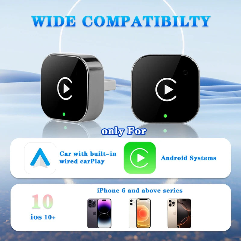 Velnix™ Premium 2-in-1 Wireless CarPlay Adapter – Wired to Wireless Converter | Fast Auto Connect | Plug & Play for iPhone